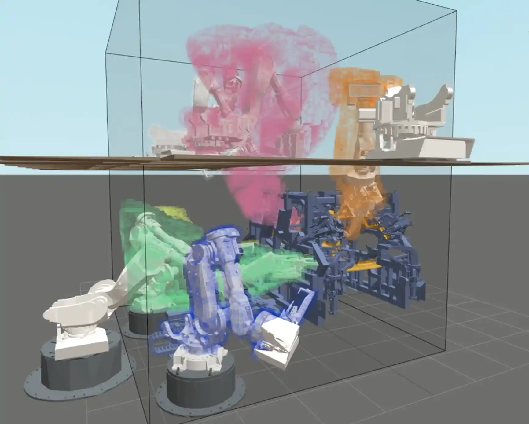 A colorful cartoon model of a city, showcasing various buildings and structures in a playful, artistic style.